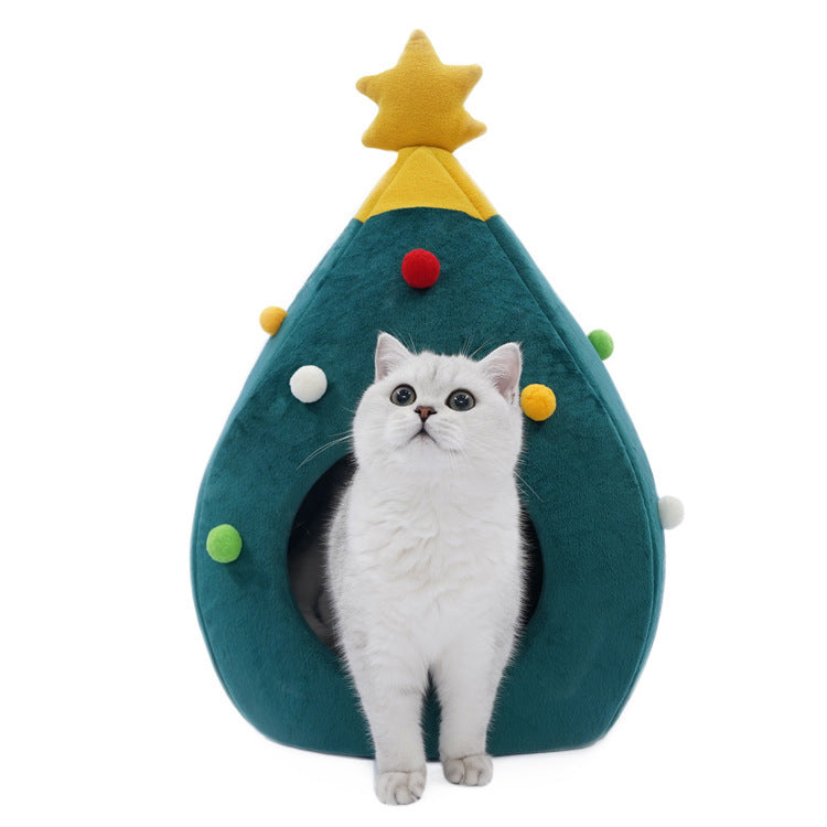 Caminha para Pets em Forma de Árvore de Natal - Conforto e Aquecimento no Inverno