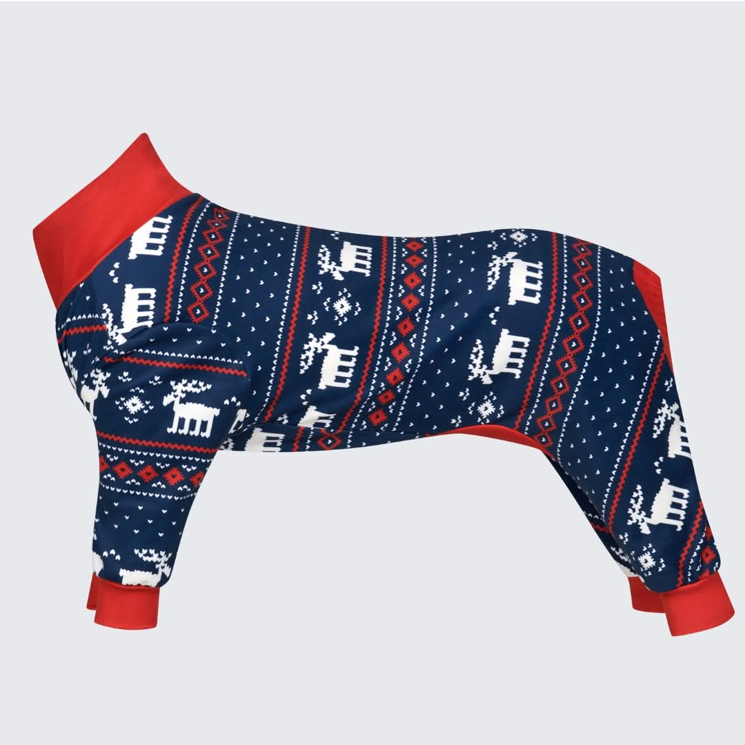 Pijama de Natal para Cachorro - Azul Dasher