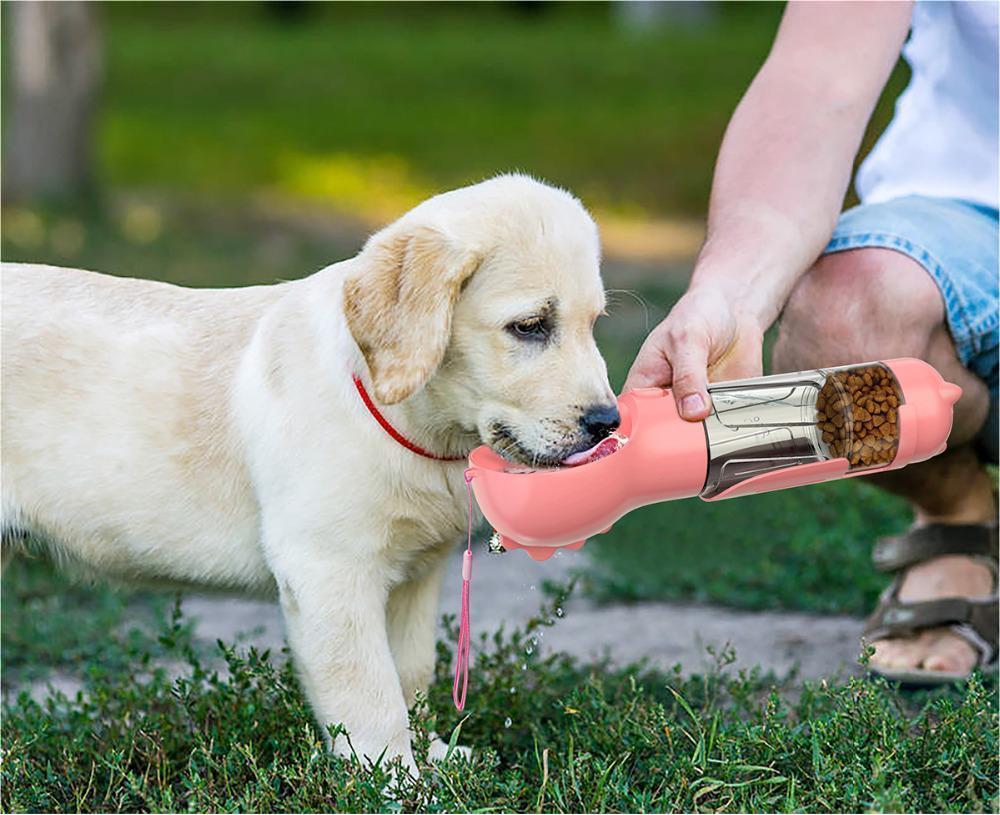 Garrafa de Água 3 em 1 para Cães - Prática e Portátil