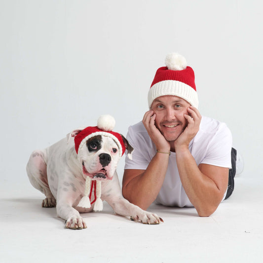 Gorro de Pompom para Humanos - Papai Noel