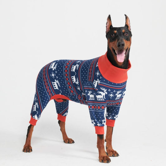 Pijama de Natal para Cachorro - Azul Dasher