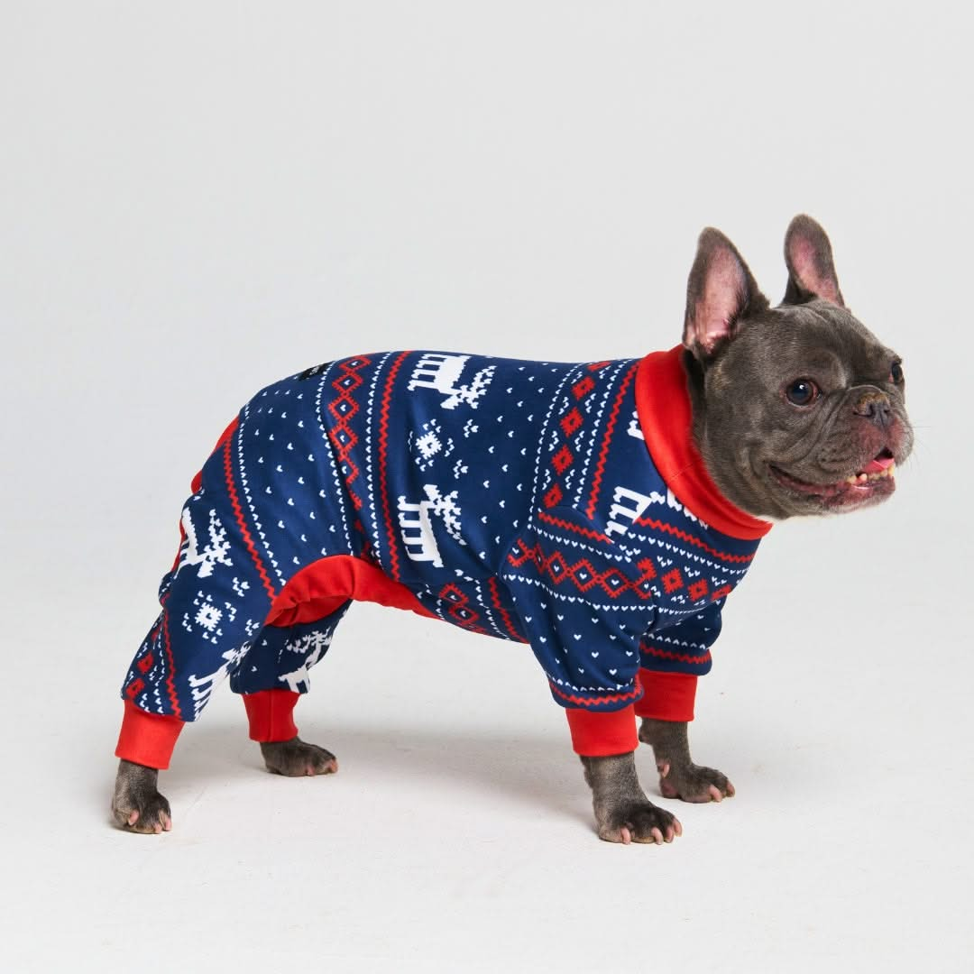 Pijama de Natal para Cachorro - Azul Dasher