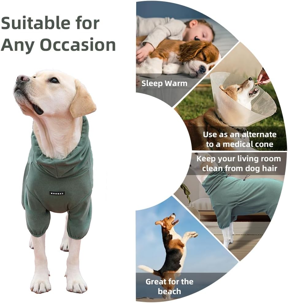 Pijama Elástico para Cães Grandes - Confortável e Prático para Animais Adultos