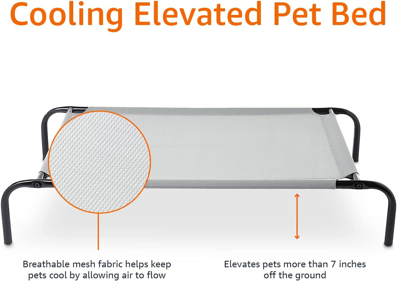 Cama Elevada Refrescante para Cães com Estrutura de Metal