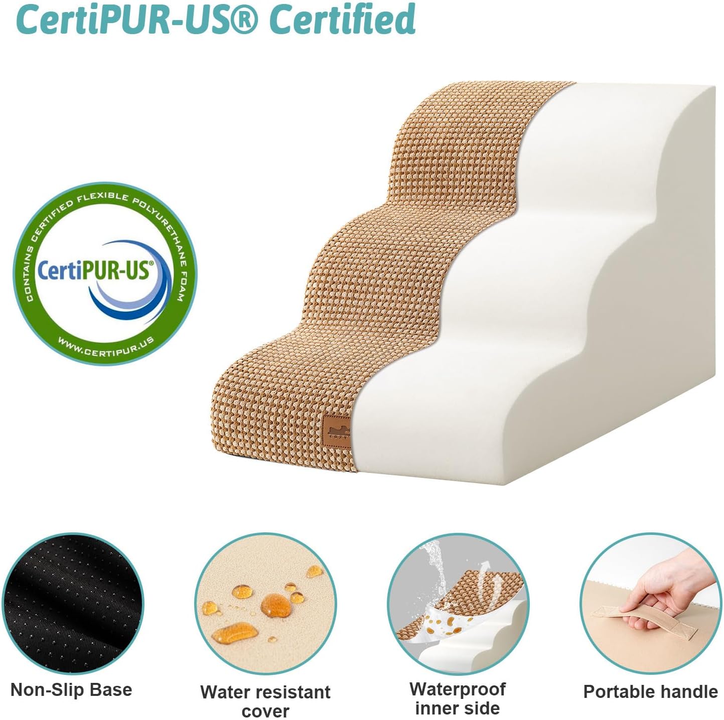 Rampa Curva para Cães e Gatos - Antiderrapante e Leve, Ideal para Sofá e Cama