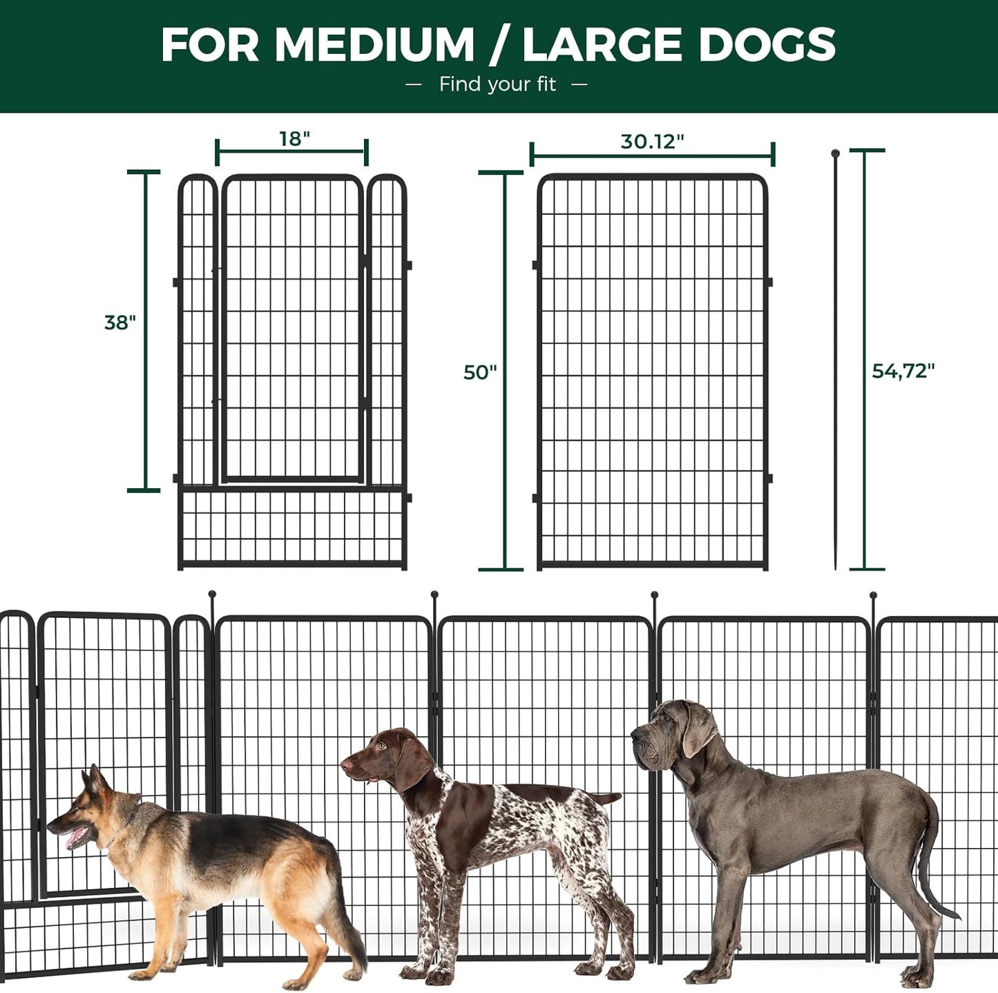 Corralito para Cães: Estrutura Portátil com 8 Painéis para Patio e Camping