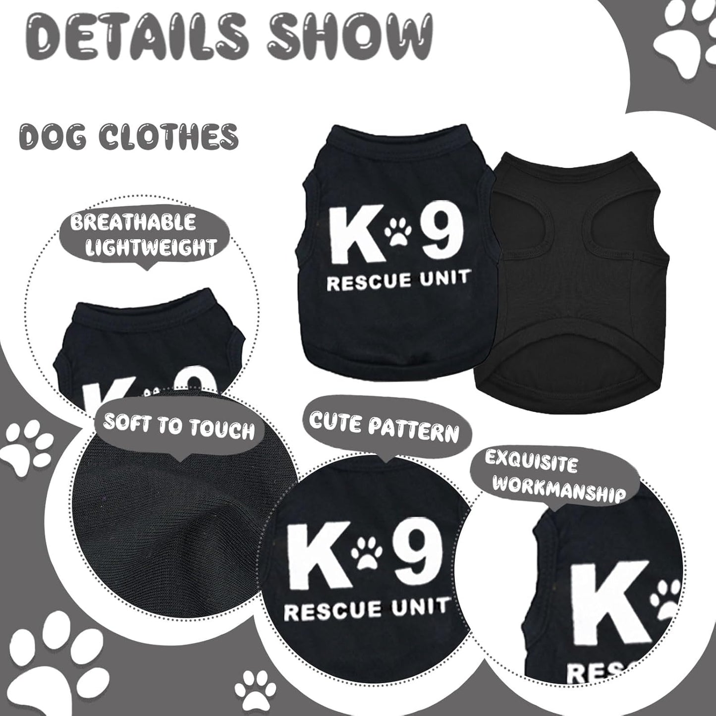 Conjunto de 4 Roupas para Cachorros Pequenos - Camiseta de Segurança, Conforto e Estilo