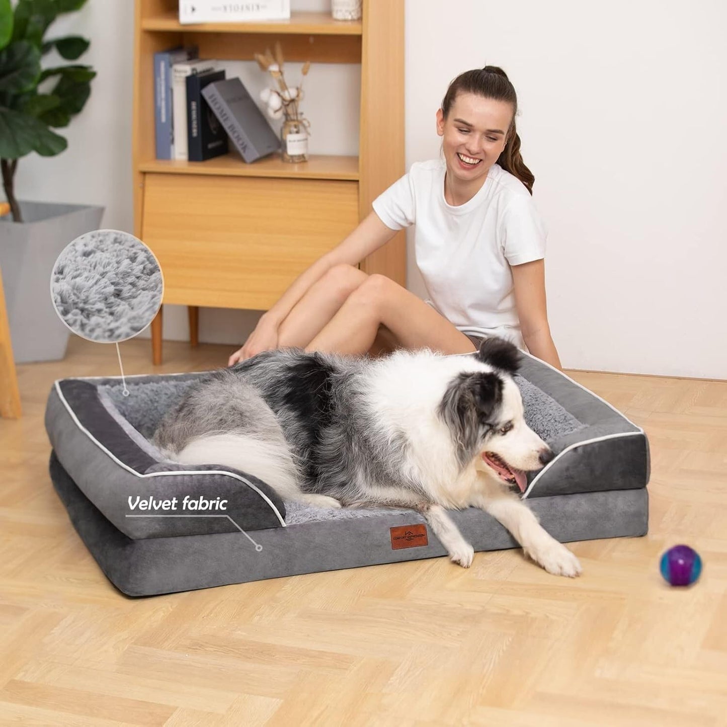 Cama Ortopédica Impermeável para Cães Grandes - Lavável, Antiderrapante e com Reforço