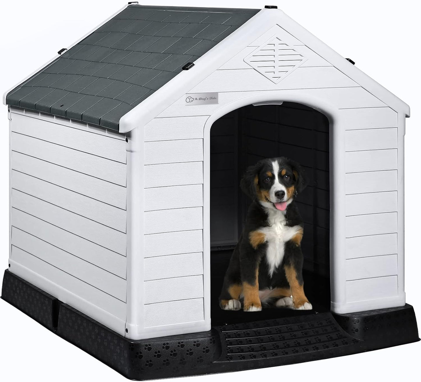 Casa de Plástico Impermeável para Cachorros - Refúgio Durável e Elevado para Interiores e Exteriores