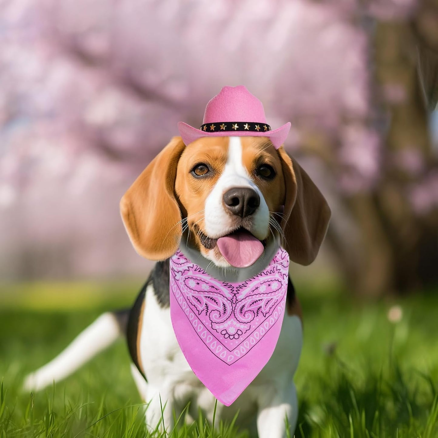 Fantasia de Vaqueiro para Cães e Gatos - Halloween, Natal e Festas (Rosa, Pequeno)