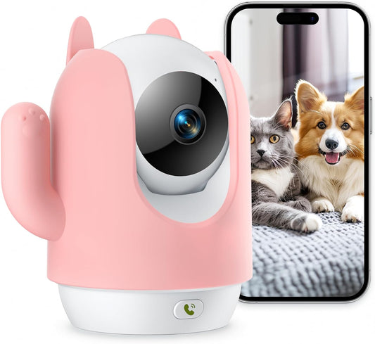 Câmera 2K para Pets: Segurança Interior com Visão 360° e App