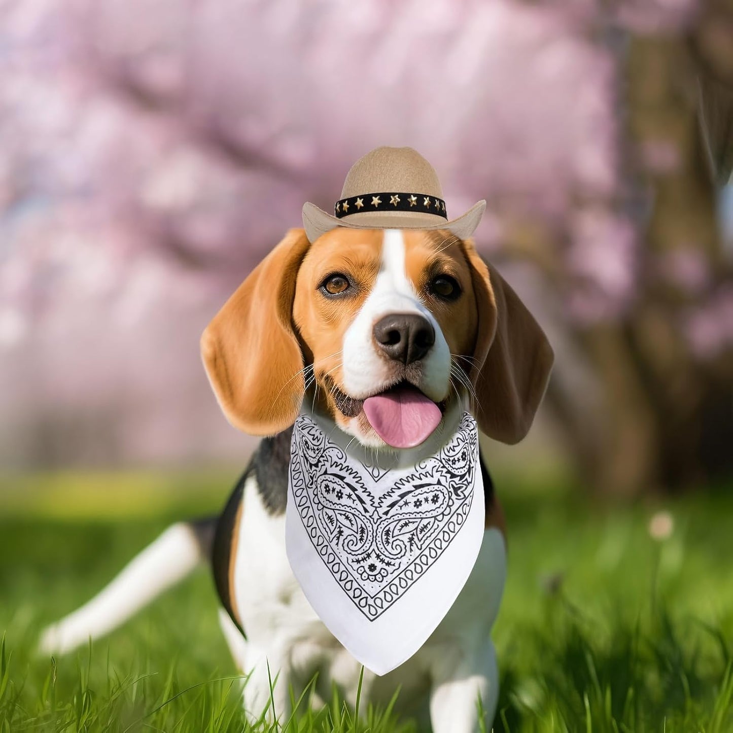 Fantasia de Vaqueiro para Cães e Gatos - Halloween, Natal e Festas (Rosa, Pequeno)