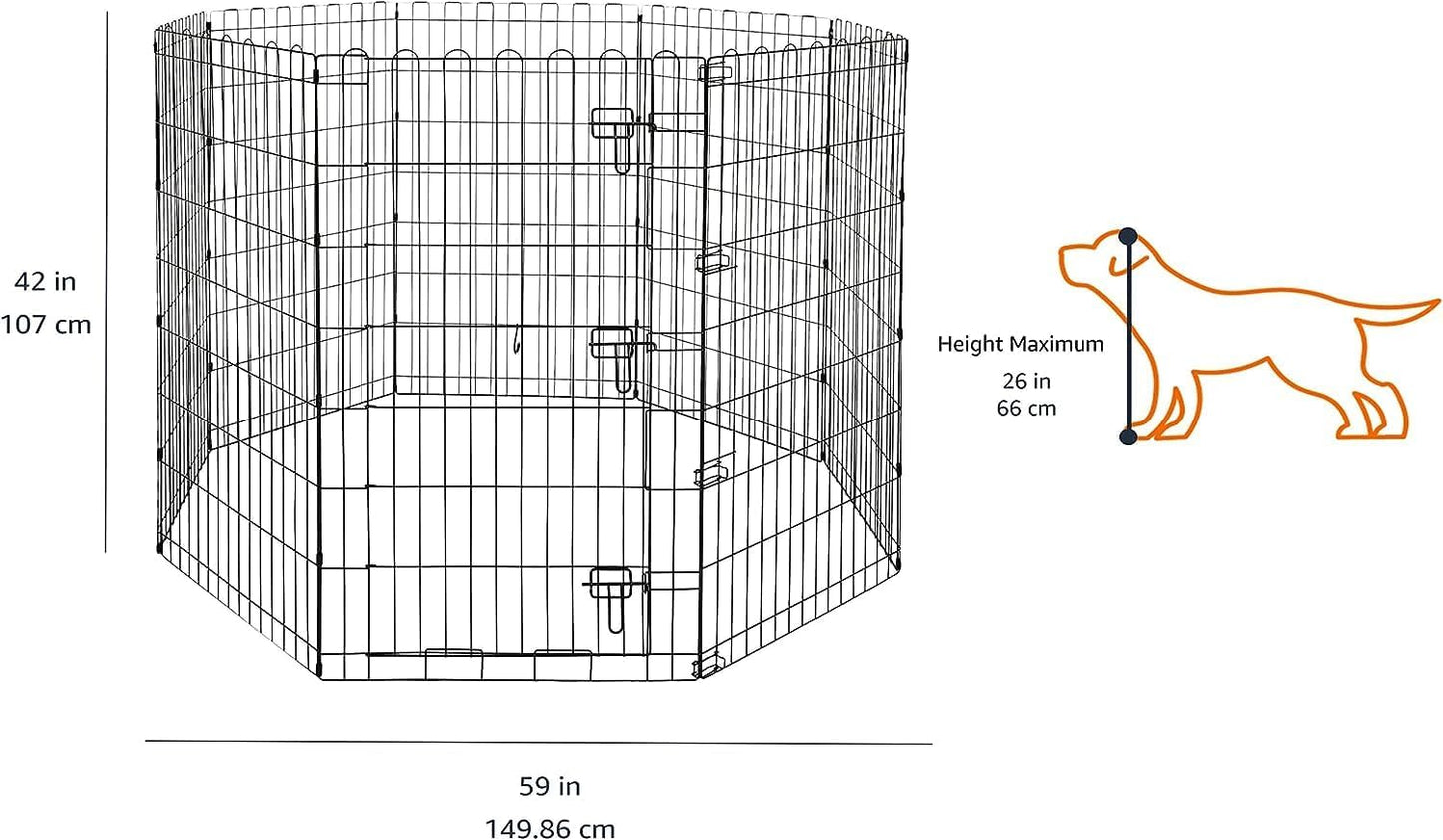 Cerca Plegável de Metal para Animais com Porta - Praticidade e Segurança