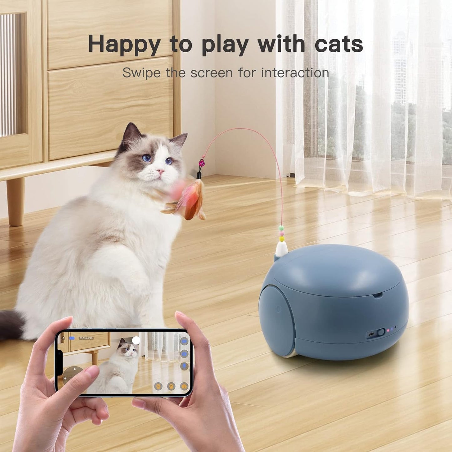 Dispensador Automático de Ração para Pets com Câmera HD 1080P e Controle Remoto