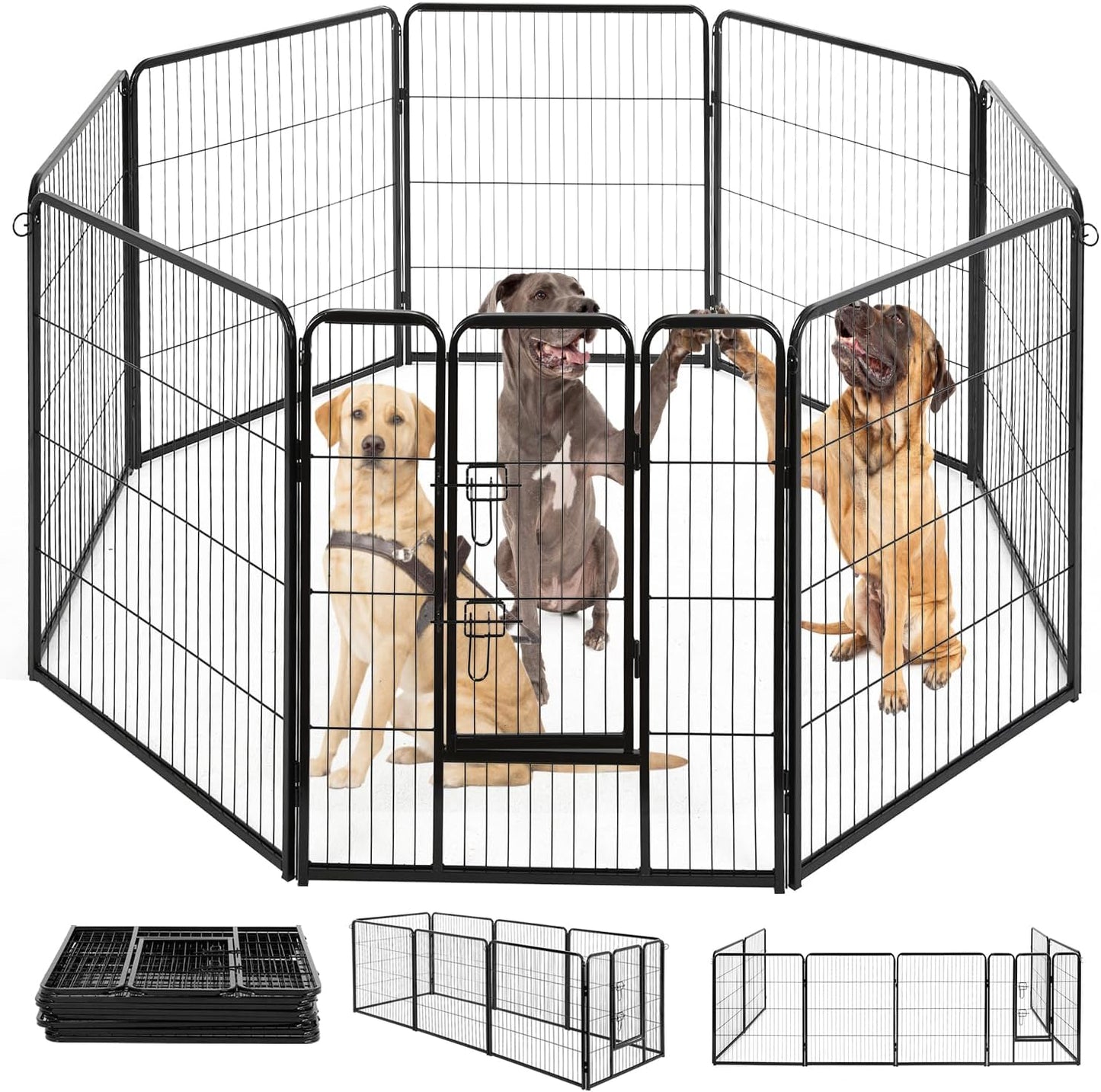 Canil Resistente para Cães - 16 Painéis para Interiores e Exteriores