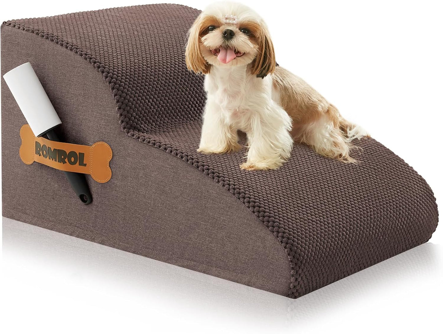 Rampa Antiderrapante para Cães com Escalones Extra Largos - Ideal para Camas e Sofás