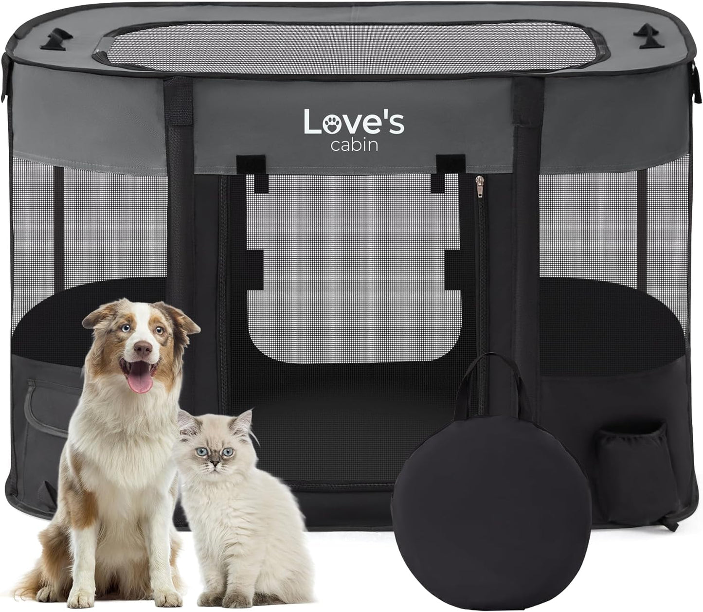 Corralito Portátil para Pets - Interno e Externo, Plegável com Funda de Transporte