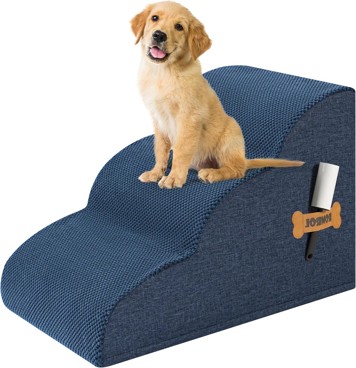 Rampa Antiderrapante para Cães com Escalones Extra Largos - Ideal para Camas e Sofás