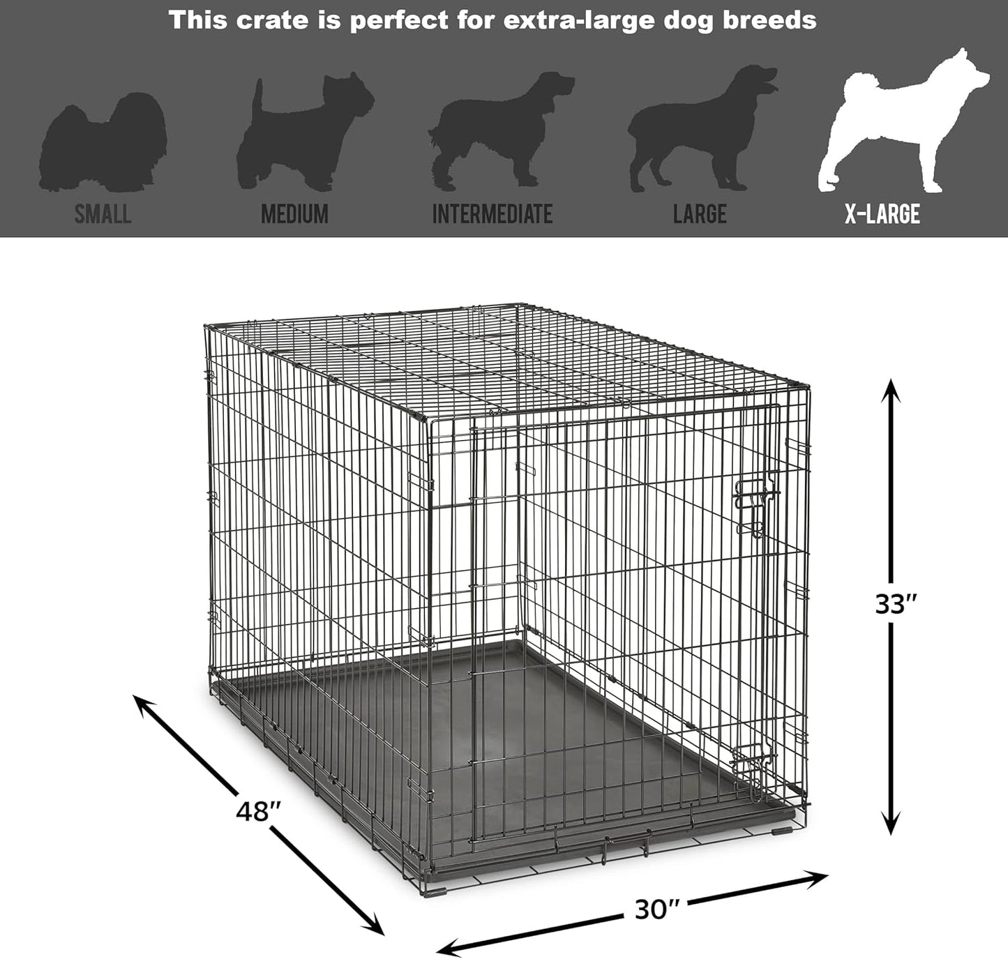 Jaula de Metal Plegável para Cachorros com Porta Simples ou Dupla