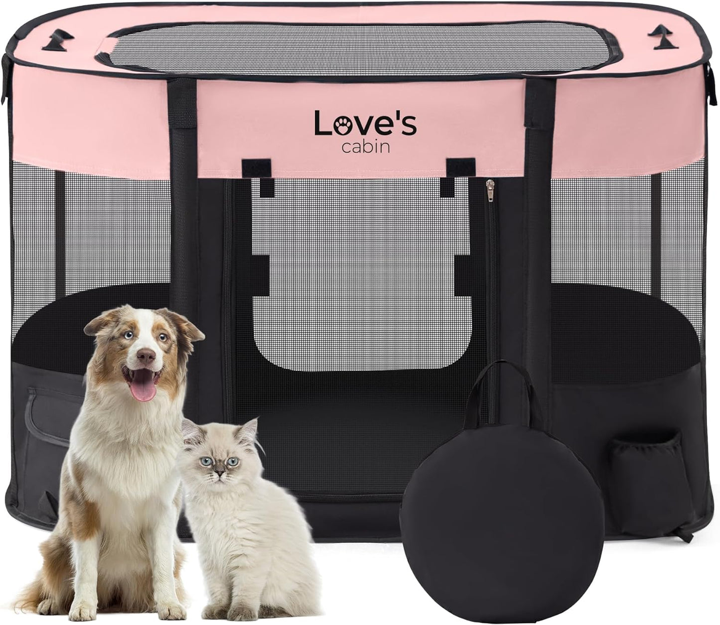 Corralito Portátil para Pets - Interno e Externo, Plegável com Funda de Transporte