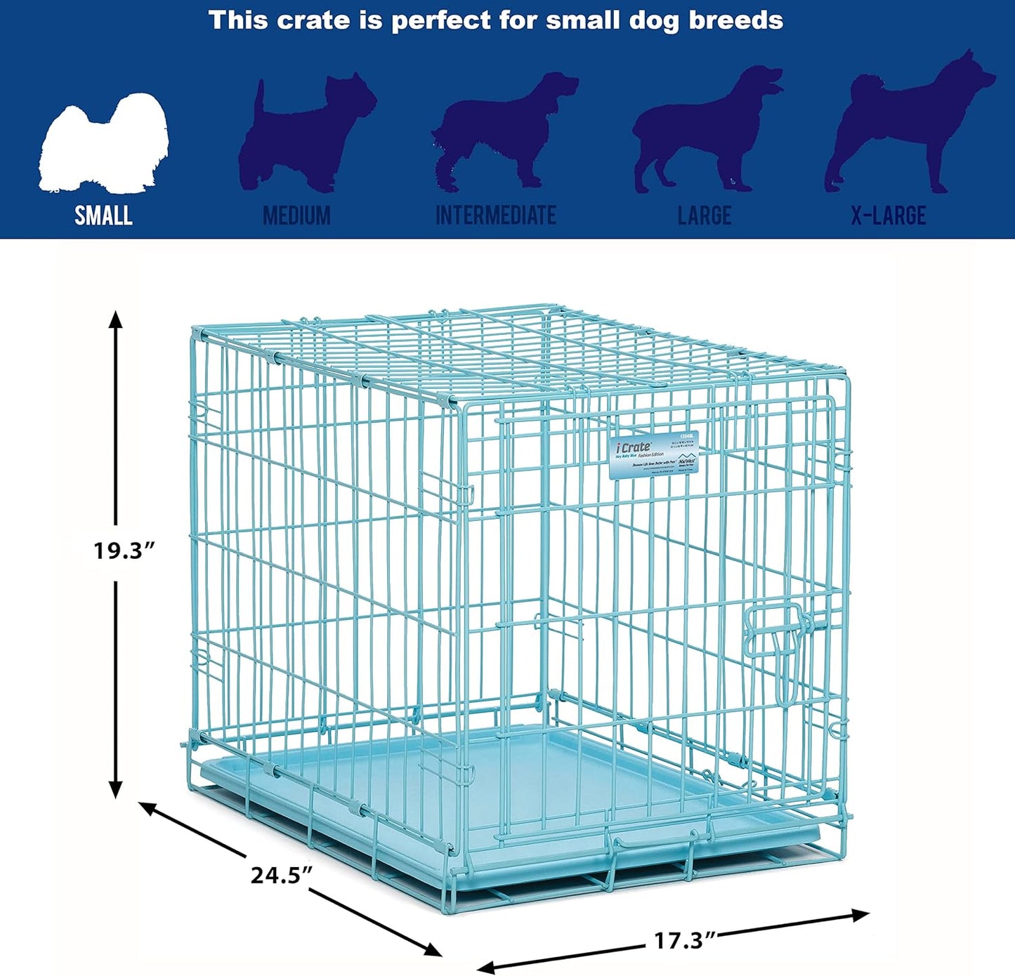 Canil Plegável de Metal com Painel Divisor e Bandeja à Prova de Vazamentos para Pequenos Cães