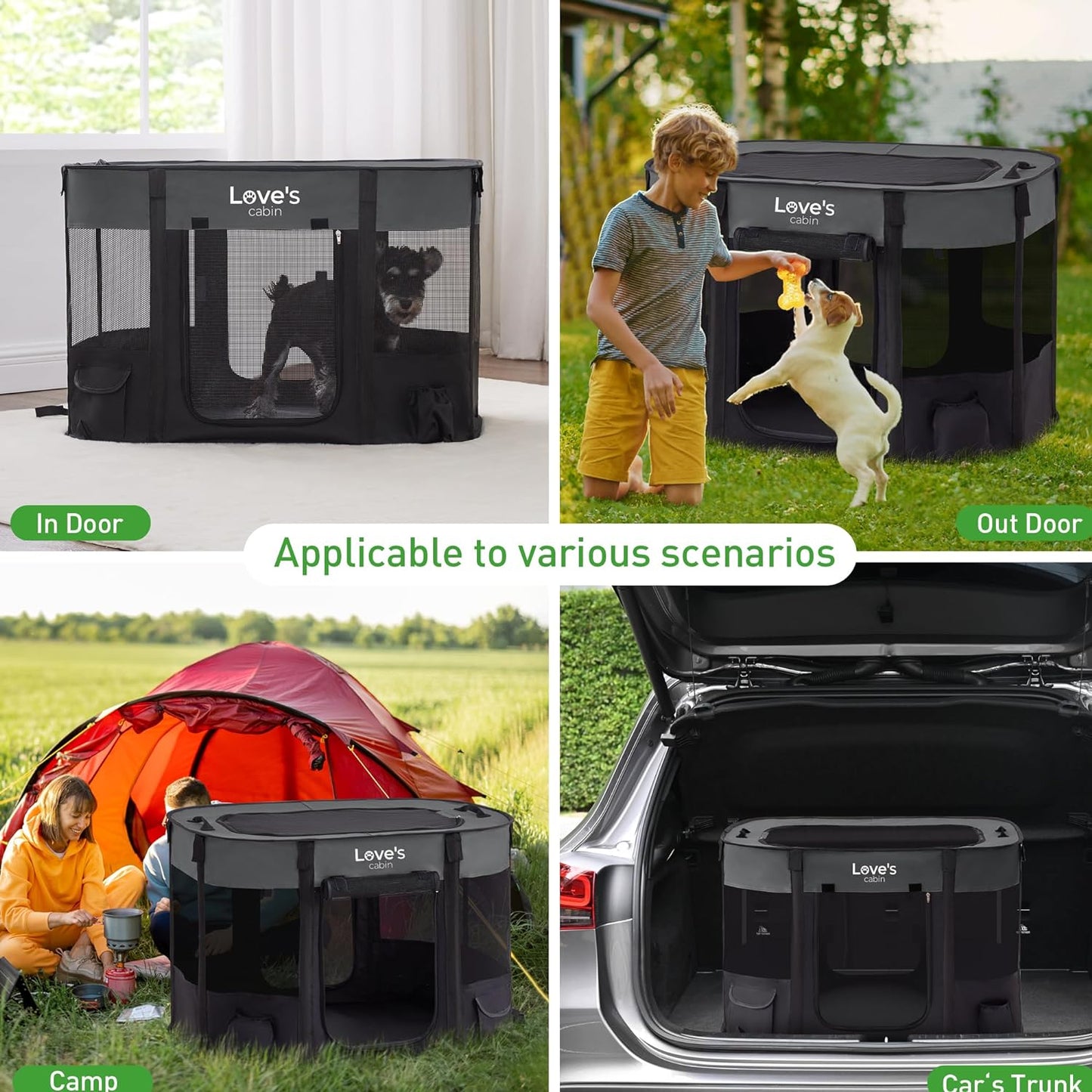 Corralito Portátil para Pets - Interno e Externo, Plegável com Funda de Transporte