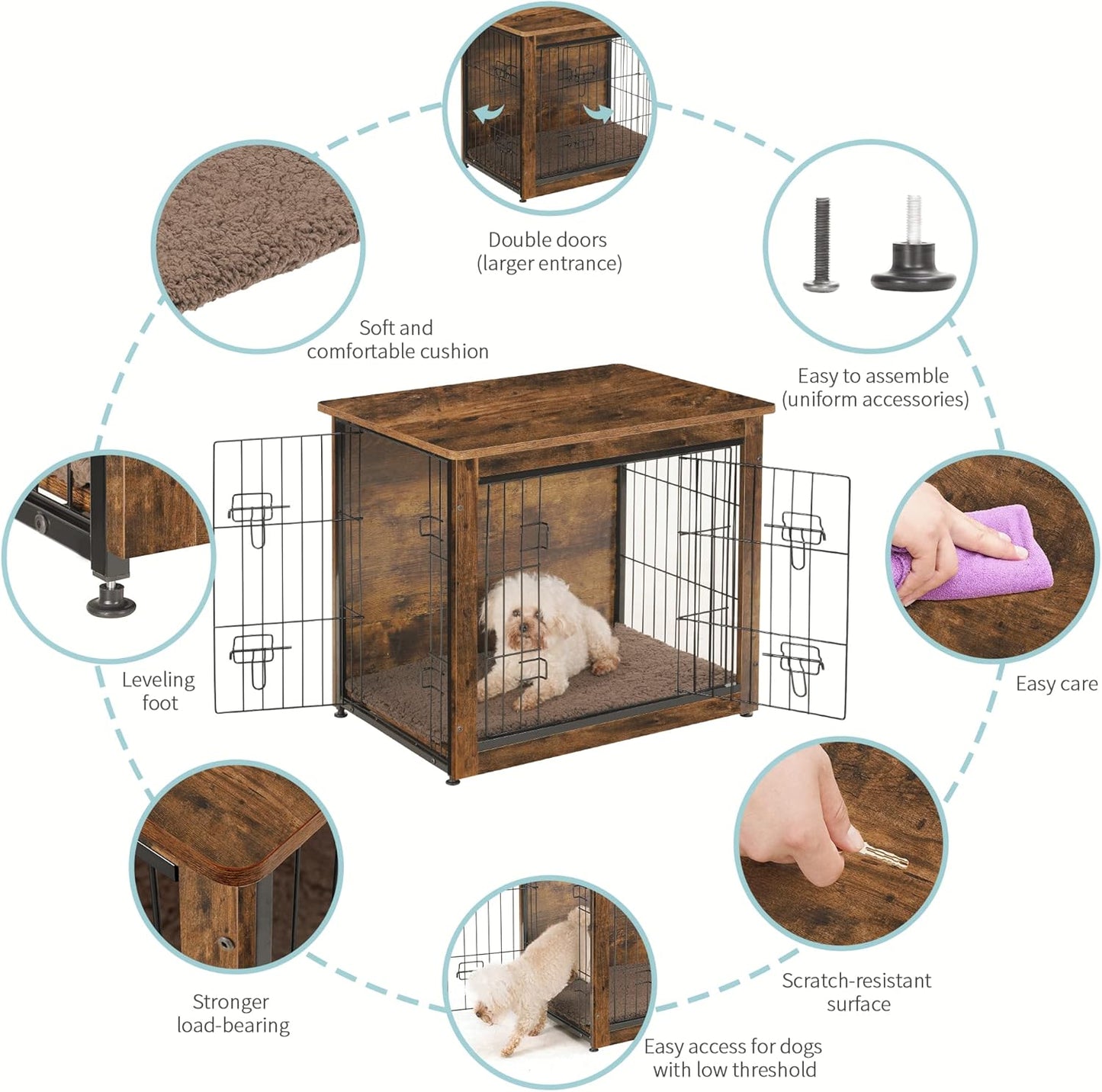 Casa de Cachorro com Cojín e Duas Portas - Móvel para Pets, Ideal para Ambientes Internos