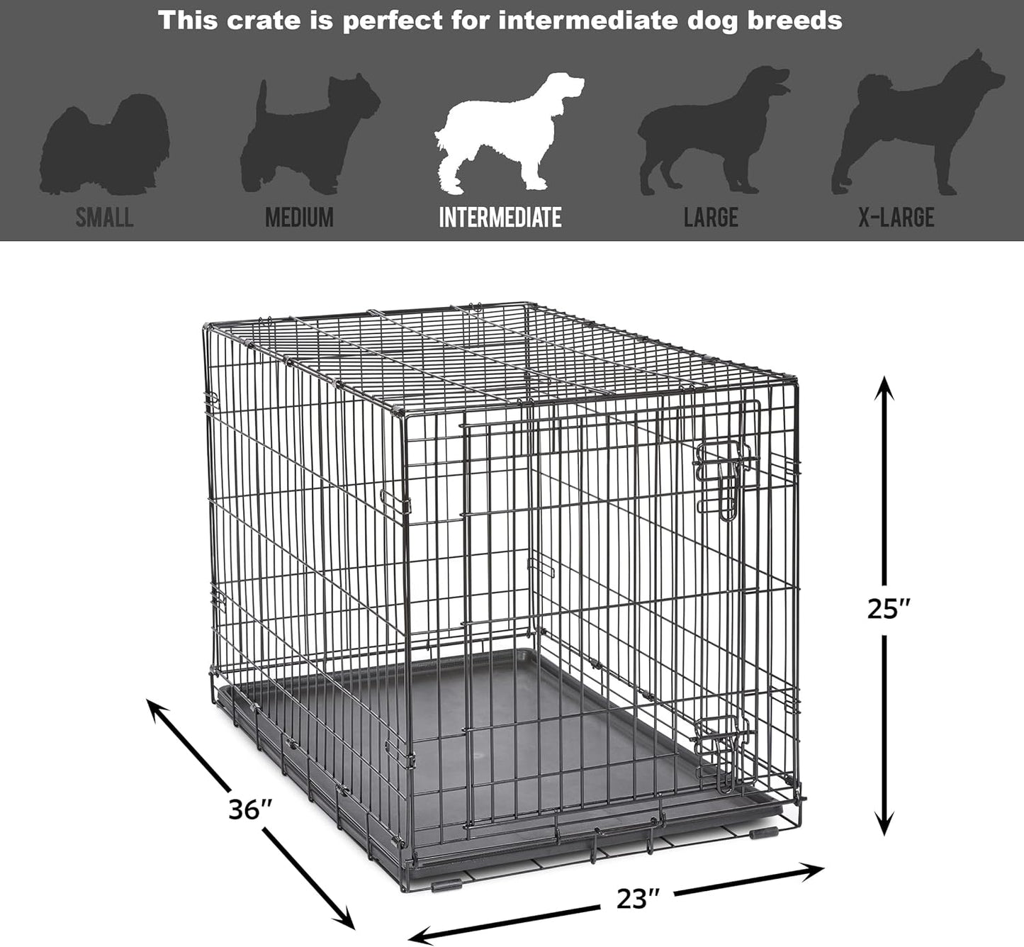 Jaula de Metal Plegável para Cachorros com Porta Simples ou Dupla