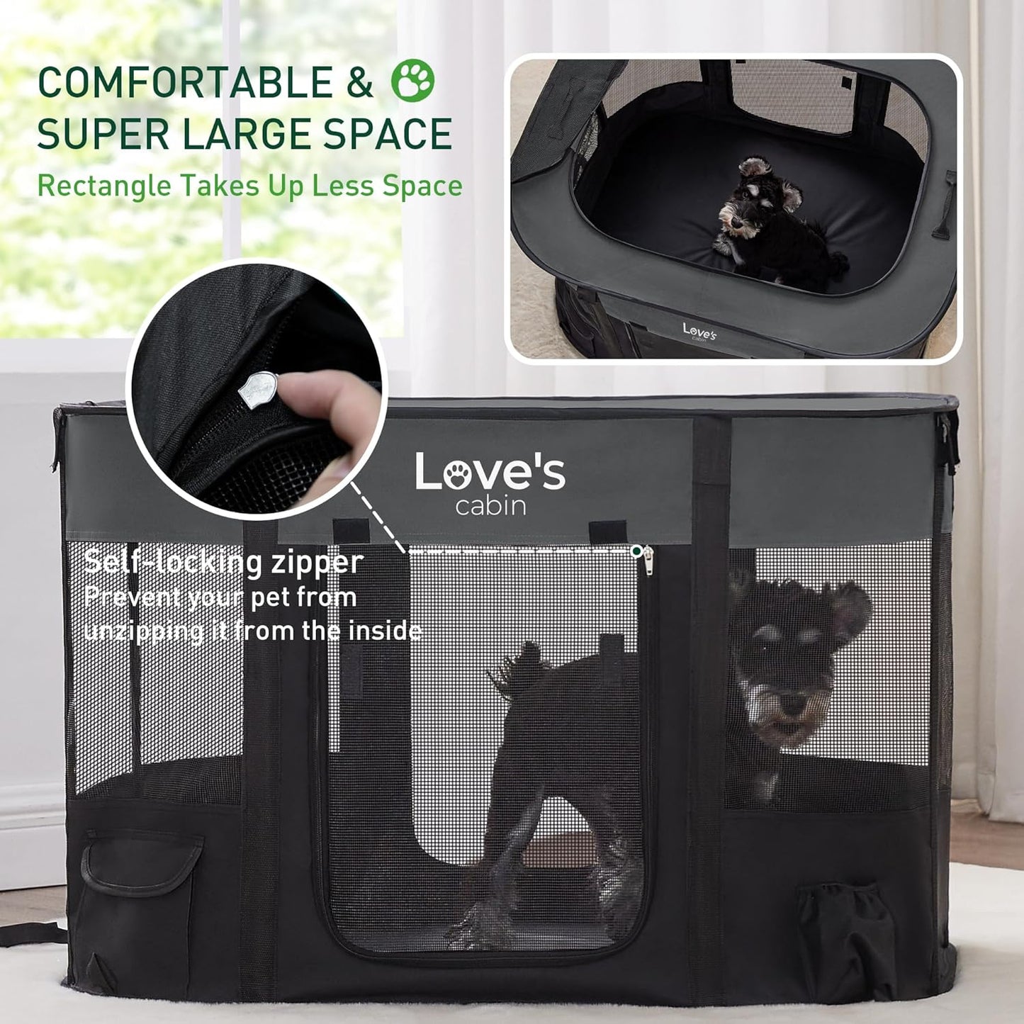 Corralito Portátil para Pets - Interno e Externo, Plegável com Funda de Transporte