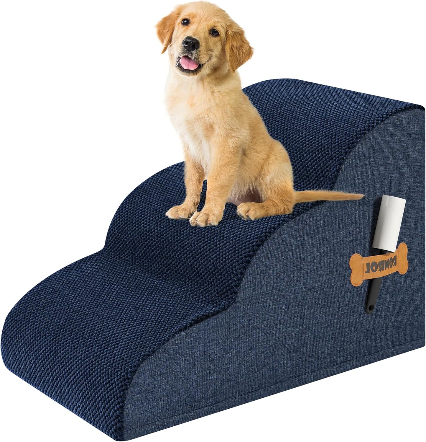 Rampa Antiderrapante para Cães com Escalones Extra Largos - Ideal para Camas e Sofás