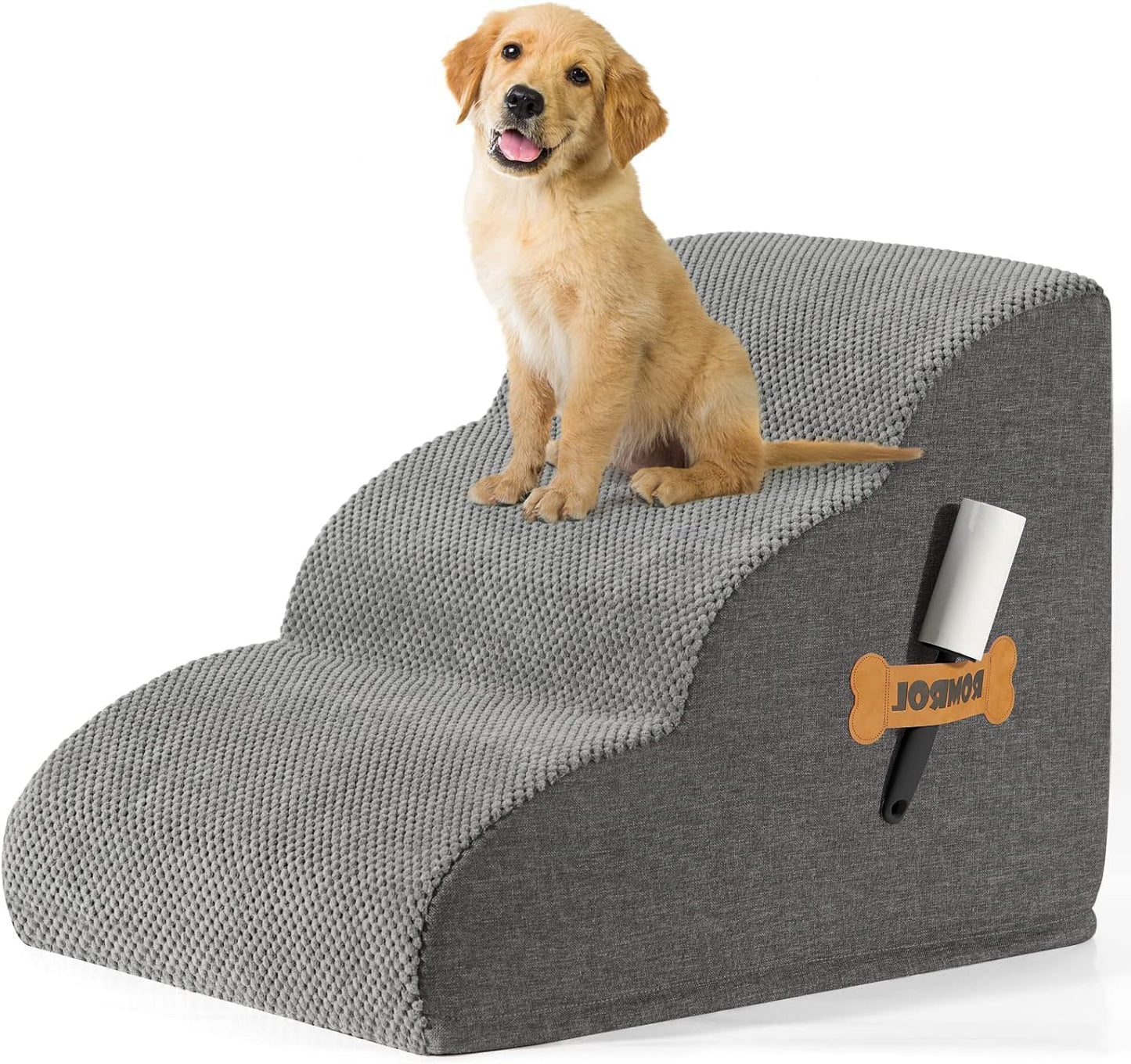 Rampa Antiderrapante para Cães com Escalones Extra Largos - Ideal para Camas e Sofás