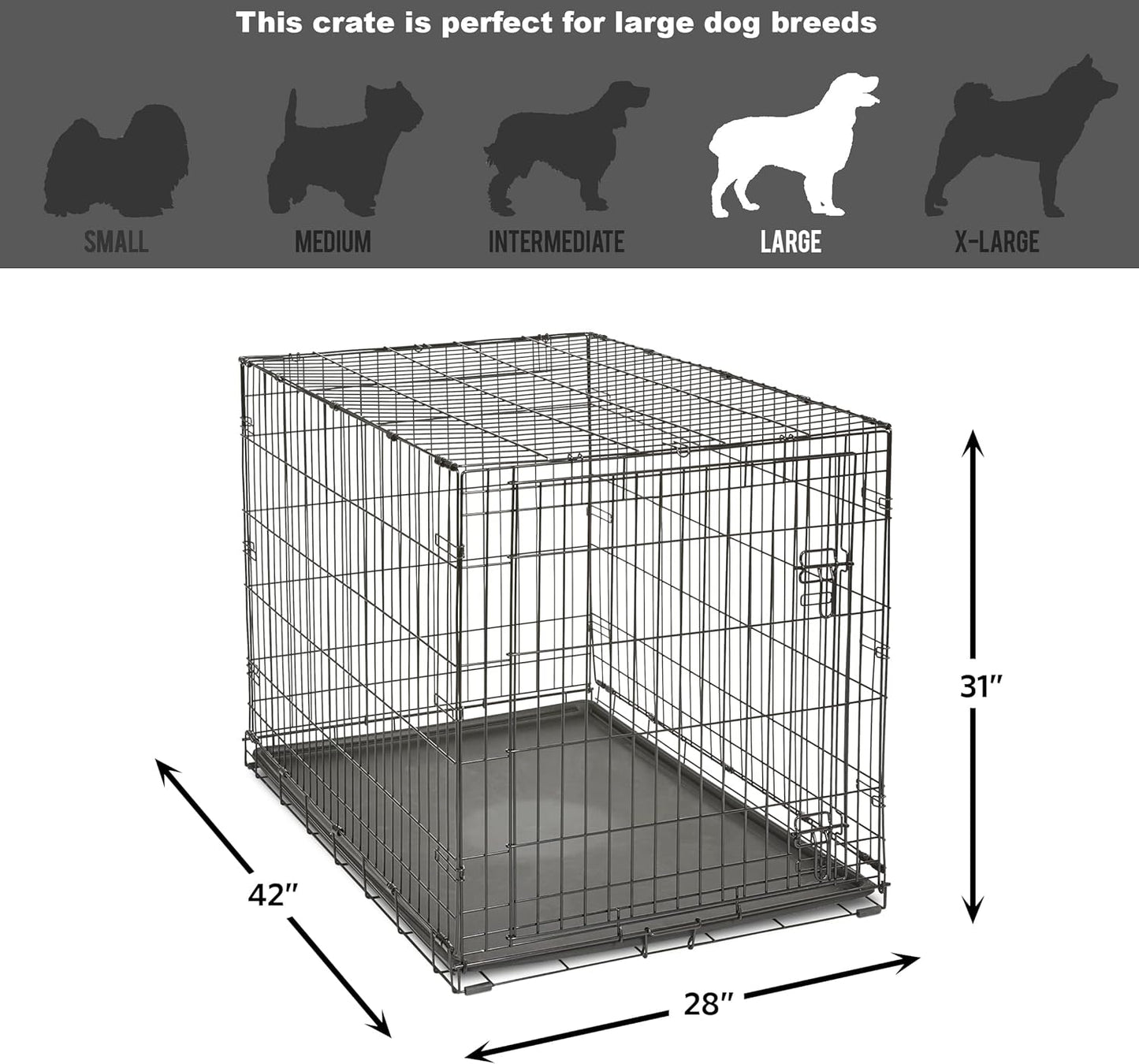 Jaula de Metal Plegável para Cachorros com Porta Simples ou Dupla