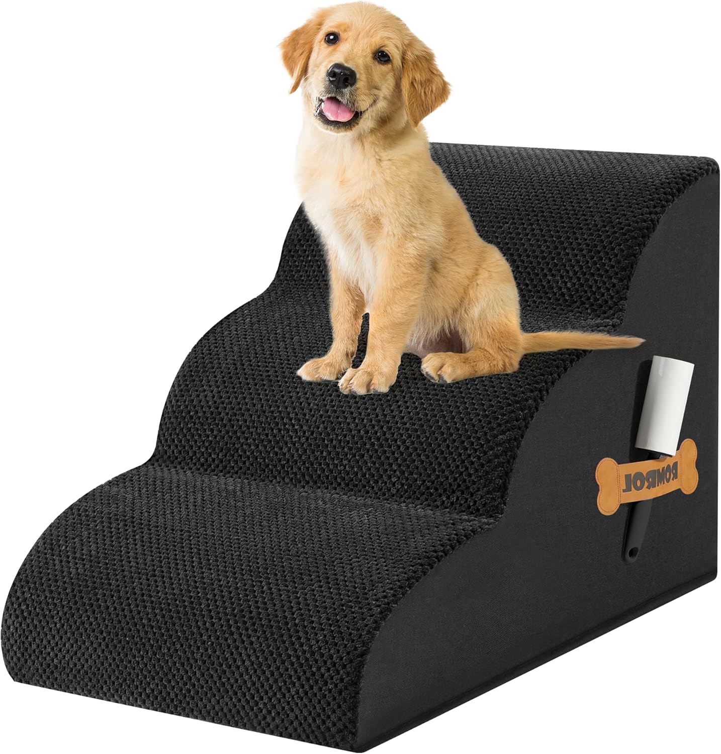 Rampa Antiderrapante para Cães com Escalones Extra Largos - Ideal para Camas e Sofás