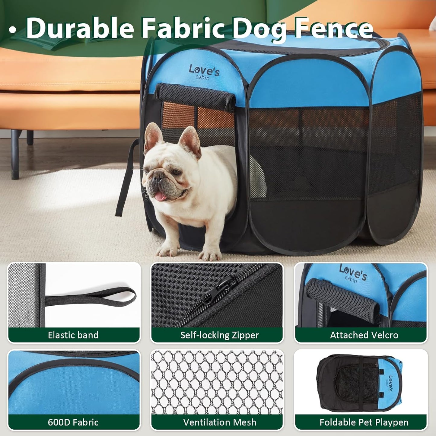 Corralito Portátil para Pets - Interno e Externo, Plegável com Funda de Transporte