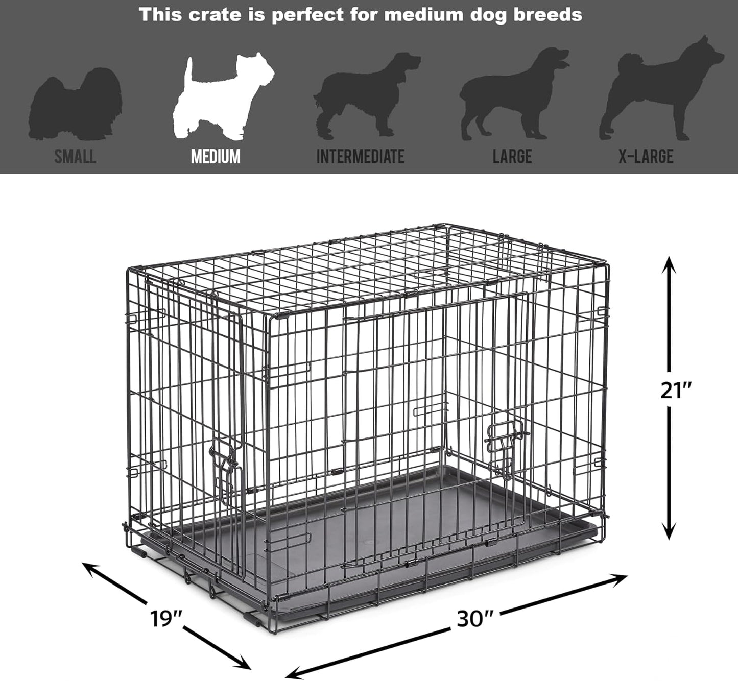 Jaula de Metal Plegável para Cães com Porta Dupla - Praticidade e Segurança