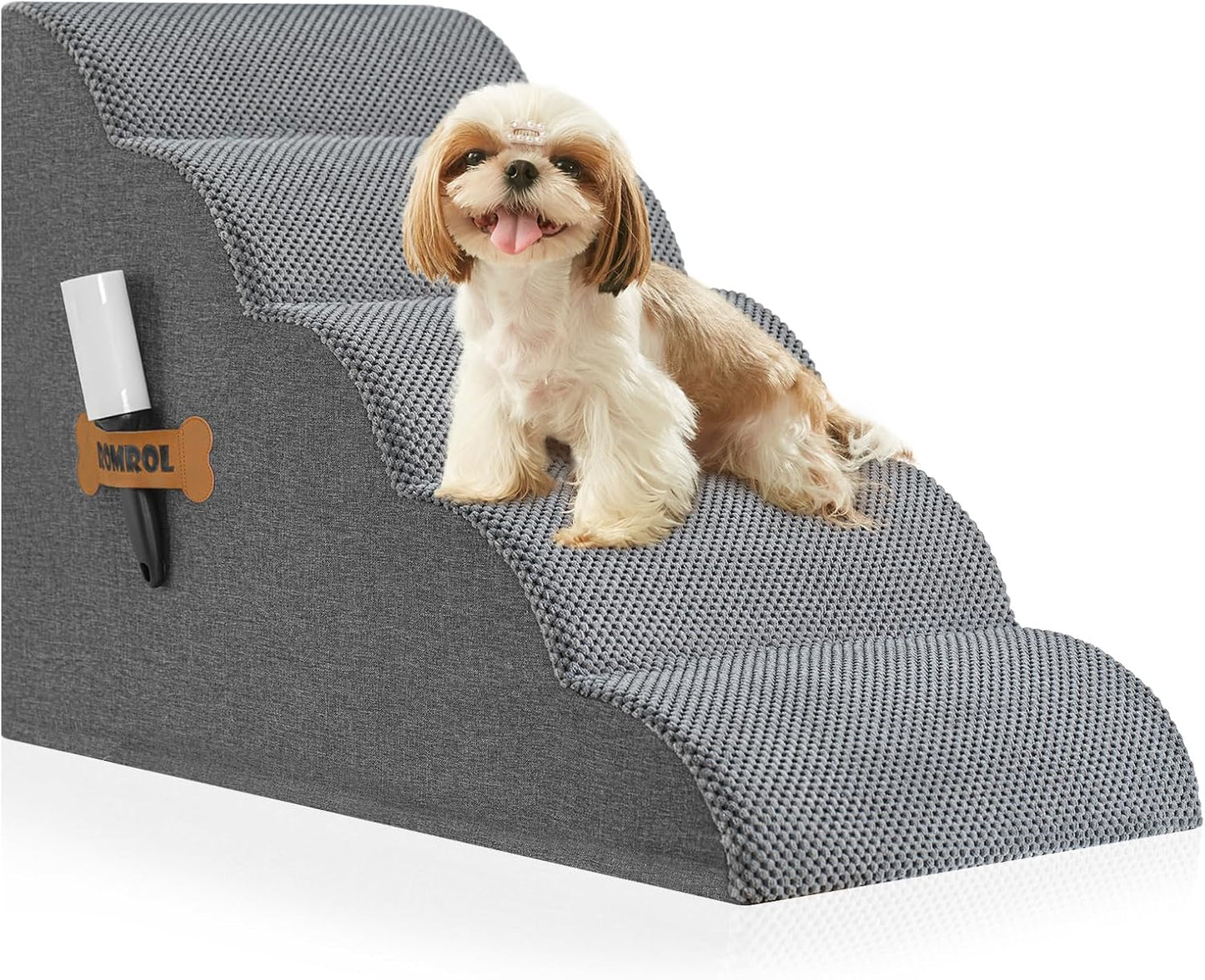 Rampa Antiderrapante para Cães com Escalones Extra Largos - Ideal para Camas e Sofás