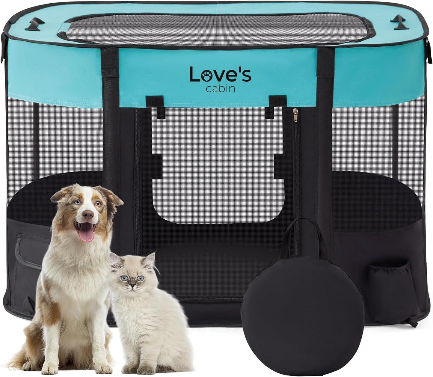 Corralito Portátil para Pets - Interno e Externo, Plegável com Funda de Transporte