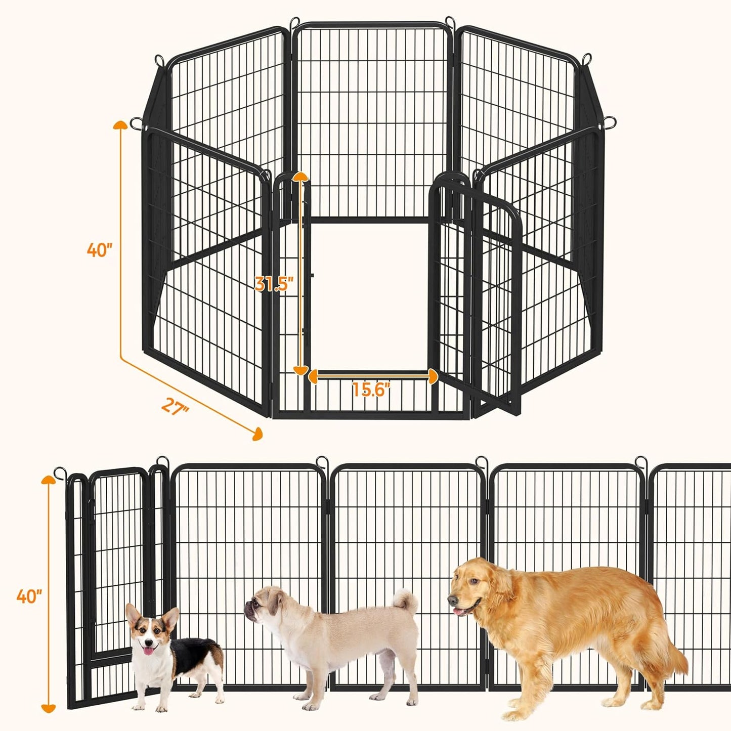 Corralito Portátil para Animais - Painéis Resistentes para Exercício de Cães, Gatos e Coelhos, Ideal para Interior e Exterior