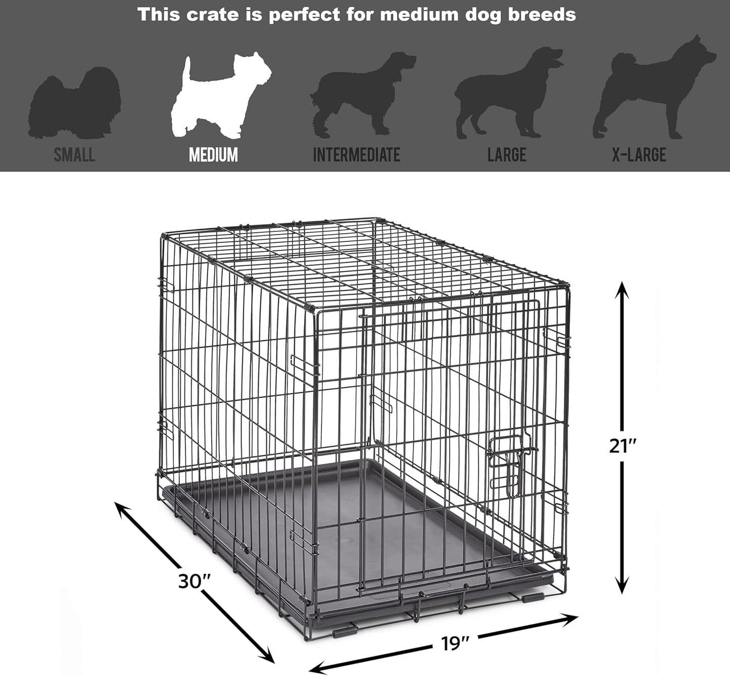 Jaula de Metal Plegável para Cachorros com Porta Simples ou Dupla