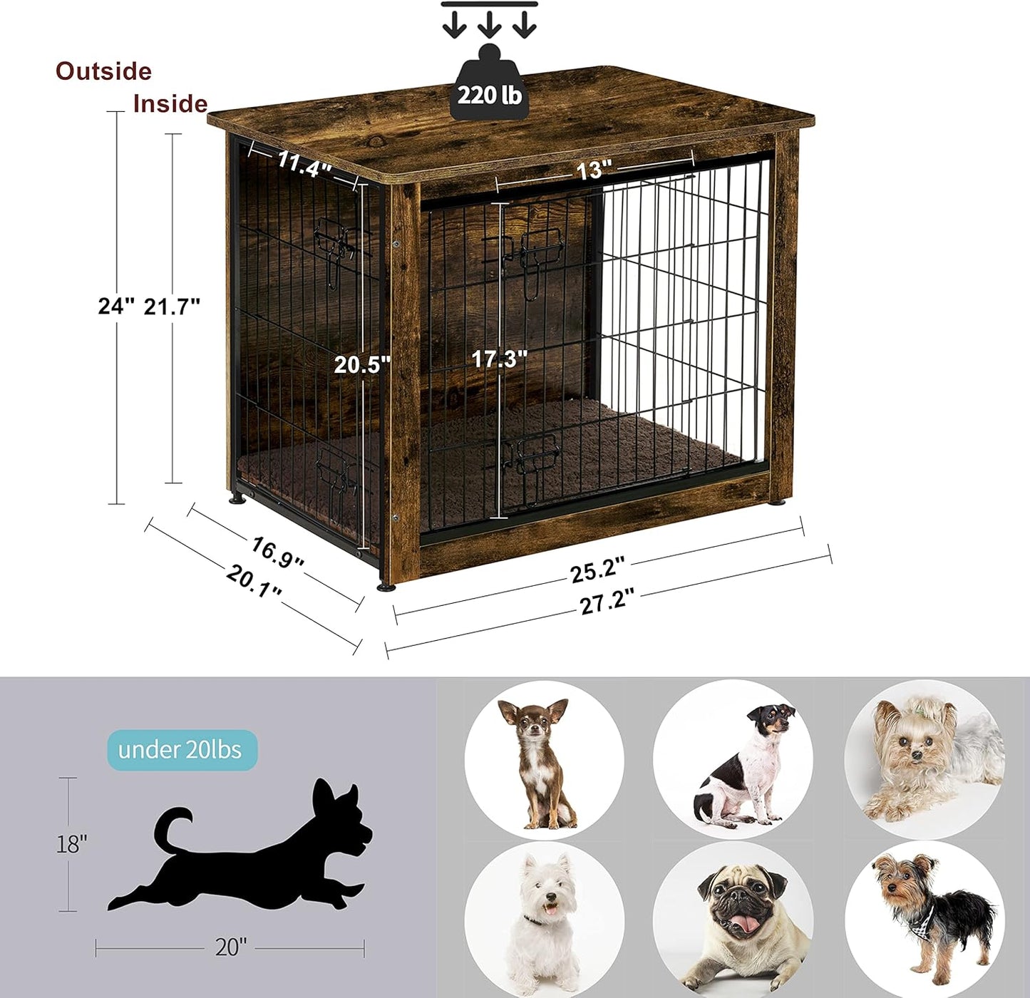 Casa de Cachorro com Cojín e Duas Portas - Móvel para Pets, Ideal para Ambientes Internos