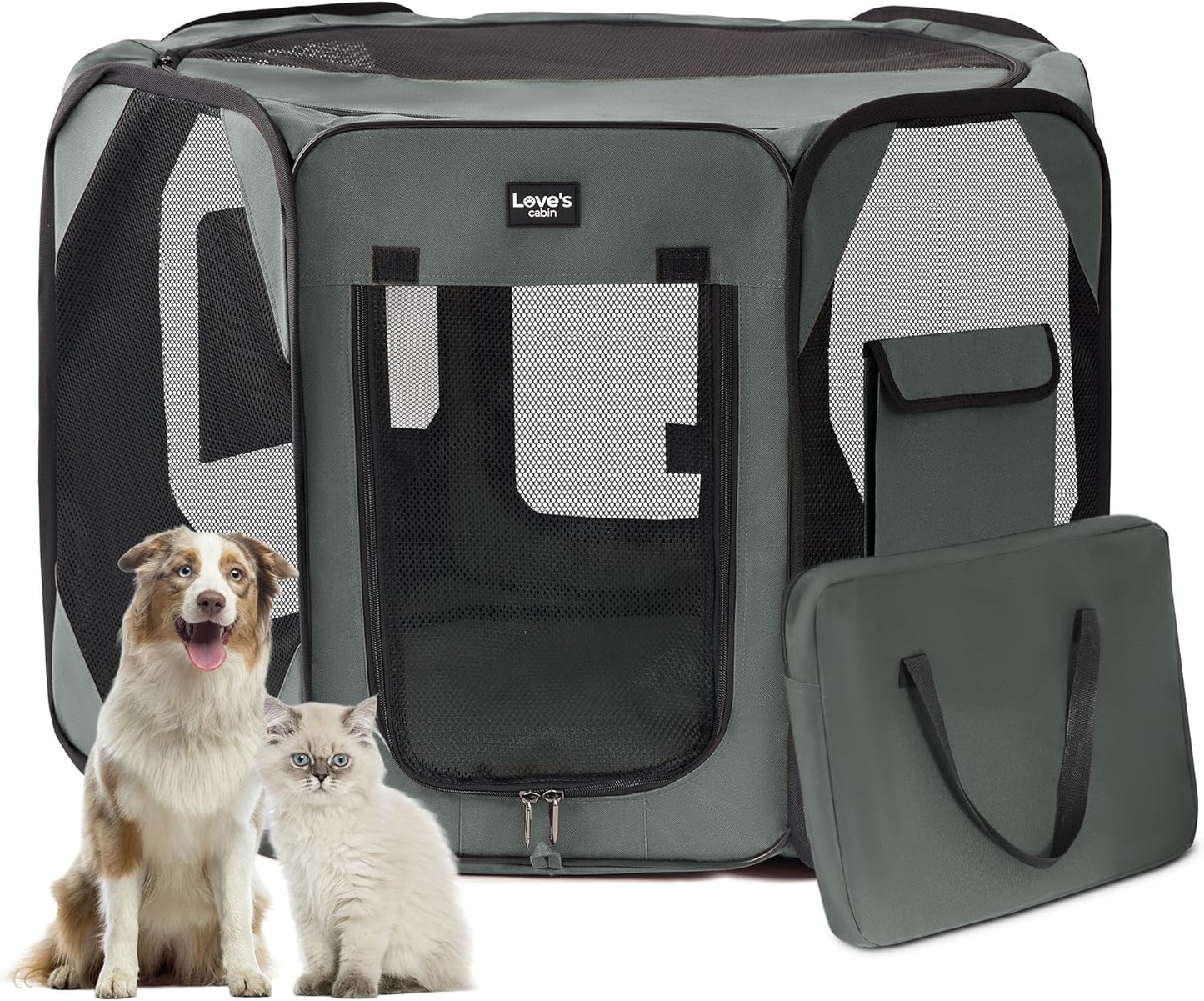 Corralito Portátil para Pets - Interno e Externo, Plegável com Funda de Transporte