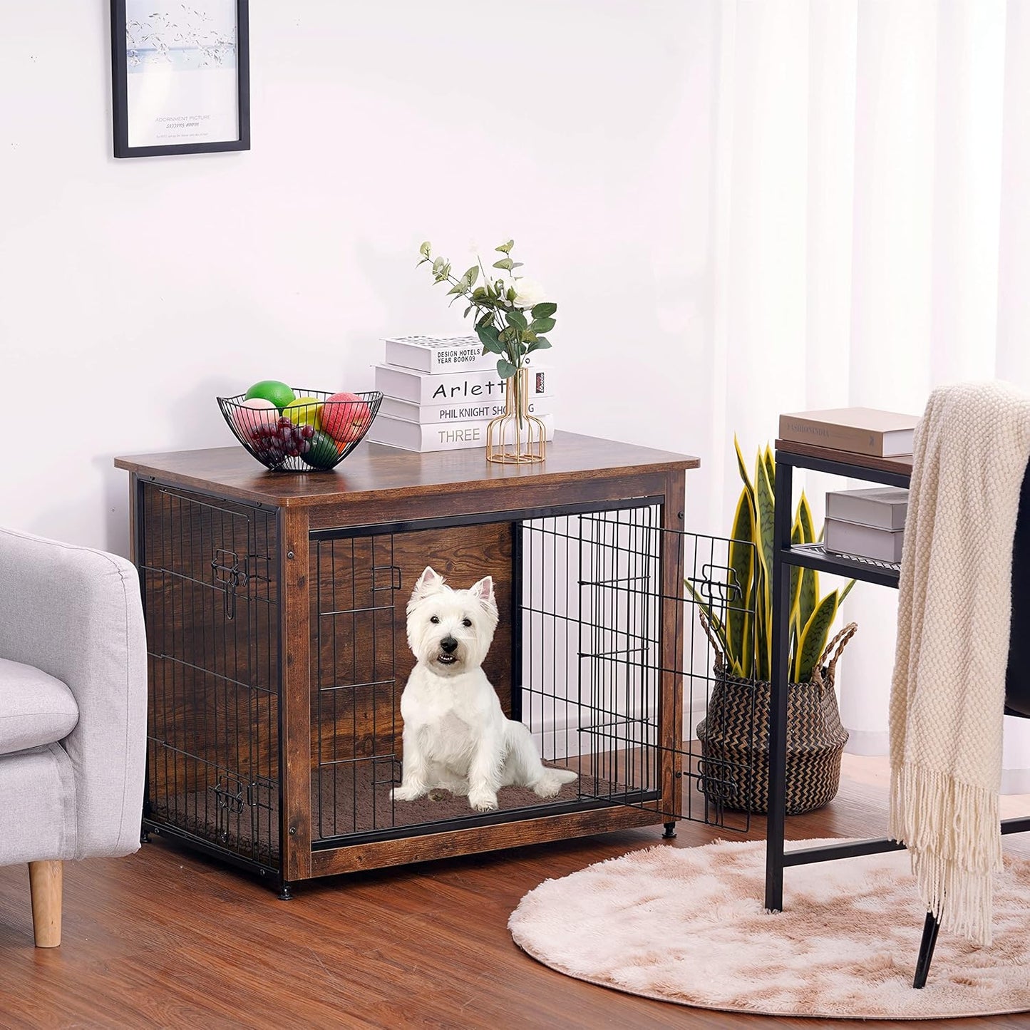 Casa de Cachorro com Cojín e Duas Portas - Móvel para Pets, Ideal para Ambientes Internos