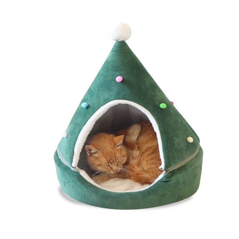 Caminha para Pets em Forma de Árvore de Natal - Conforto e Aquecimento no Inverno