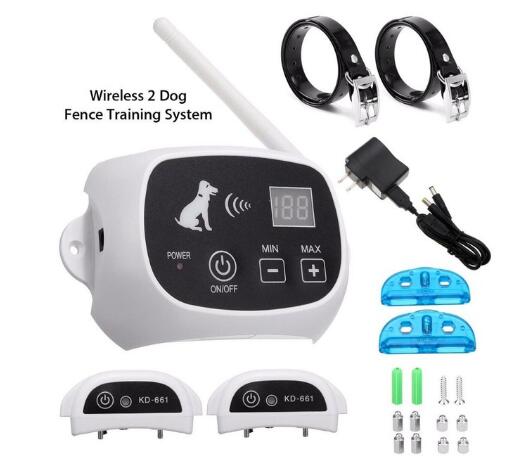 Cerca Elétrica Sem Fio para Cães - Sistema de Contenção com Display LCD e Coleira Resistente à Água