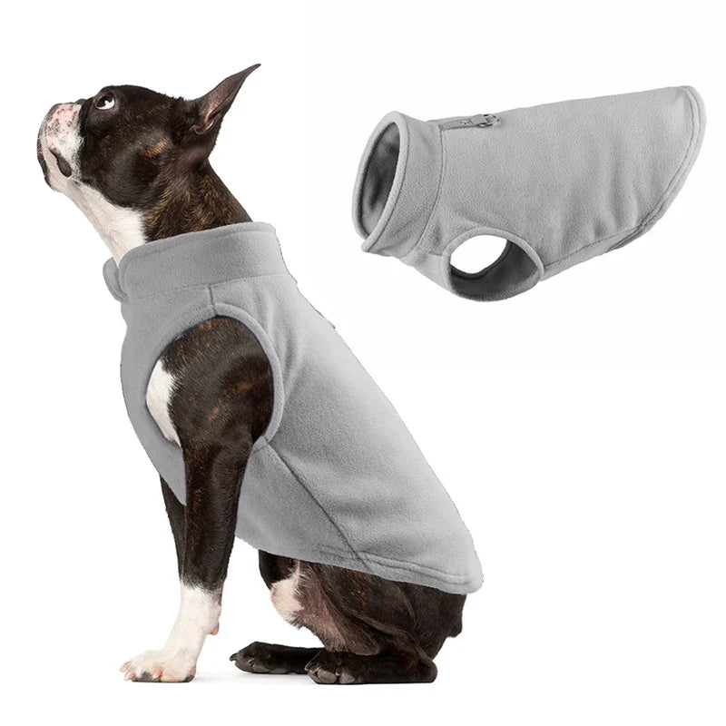 Roupas de Inverno para Cães Pequenos - Casaco Fleece Confortável para Buldogue Francês e Pugs