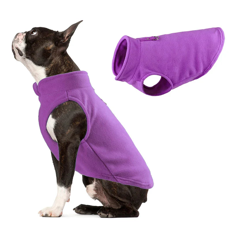 Roupas de Inverno para Cães Pequenos - Casaco Fleece Confortável para Buldogue Francês e Pugs