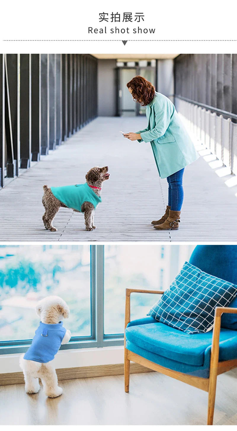 Roupas de Inverno para Cães Pequenos - Casaco Fleece Confortável para Buldogue Francês e Pugs