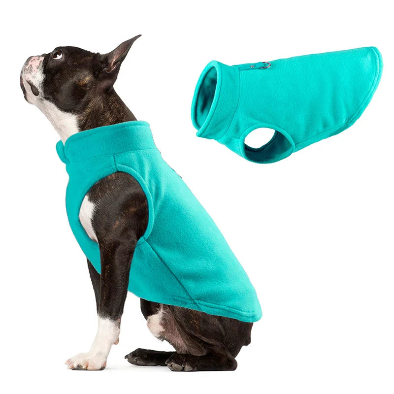 Roupas de Inverno para Cães Pequenos - Casaco Fleece Confortável para Buldogue Francês e Pugs