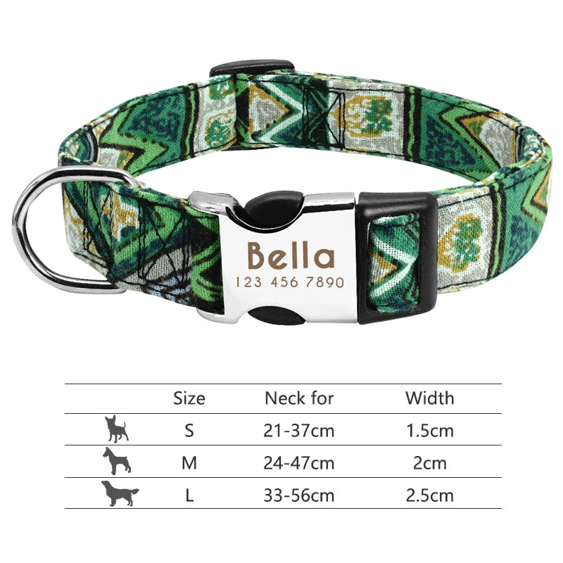 Collar Personalizado para Cães com Identificação e Reflectividade - Para Todos os Tamanhos