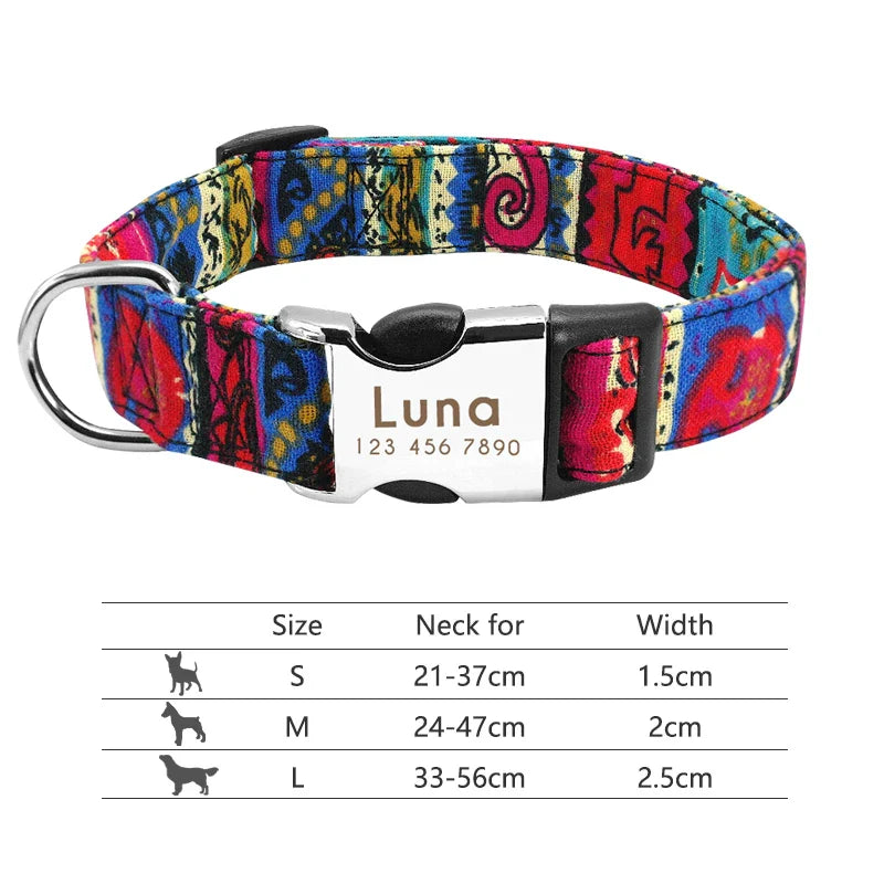 Collar Personalizado para Cães com Identificação e Reflectividade - Para Todos os Tamanhos